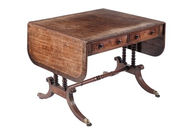 Lot 599 - A Regency inlaid mahogany and walnut banded sofa table