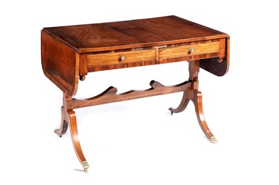 Lot 600 - A George III inlaid walnut and banded sofa table