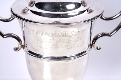 Lot 181 - A George V silver trophy cup and cover