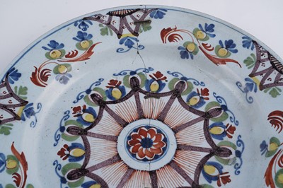 Lot 401 - Three Lambeth Delftware chargers