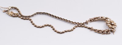 Lot 686 - A late Victorian half-pearl and diamond necklace