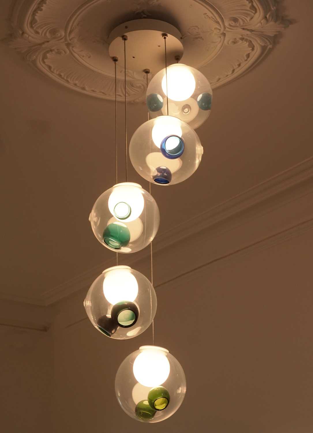 Lot 25 - Bocci Lighting: a Series 28 five pendant ‘Random’ chandelier