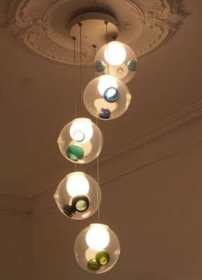 Lot 25 - Bocci Lighting: a Series 28 five pendant ‘Random’ chandelier