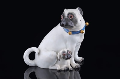 Lot 462 - A Meissen pug
