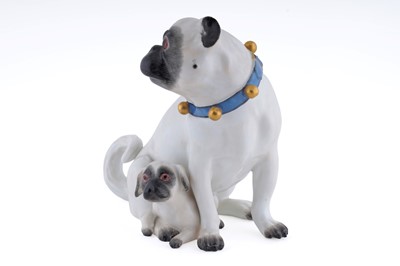 Lot 462 - A Meissen pug
