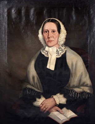 Lot 326 - 18th Century School - Portrait of a lady with a book | oil