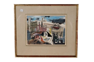Lot 70 - John Piper - Tin Mines Near Redruth | mixed media; watercolour, ink, and pastel