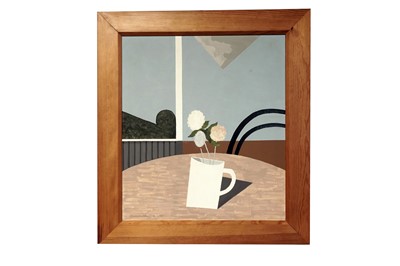 Lot 81 - Kenneth Rowntree - Paper Flowers in a Mug | oil
