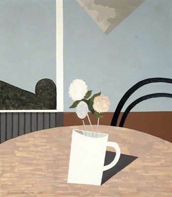 Lot 81 - Kenneth Rowntree - Paper Flowers in a Mug | oil