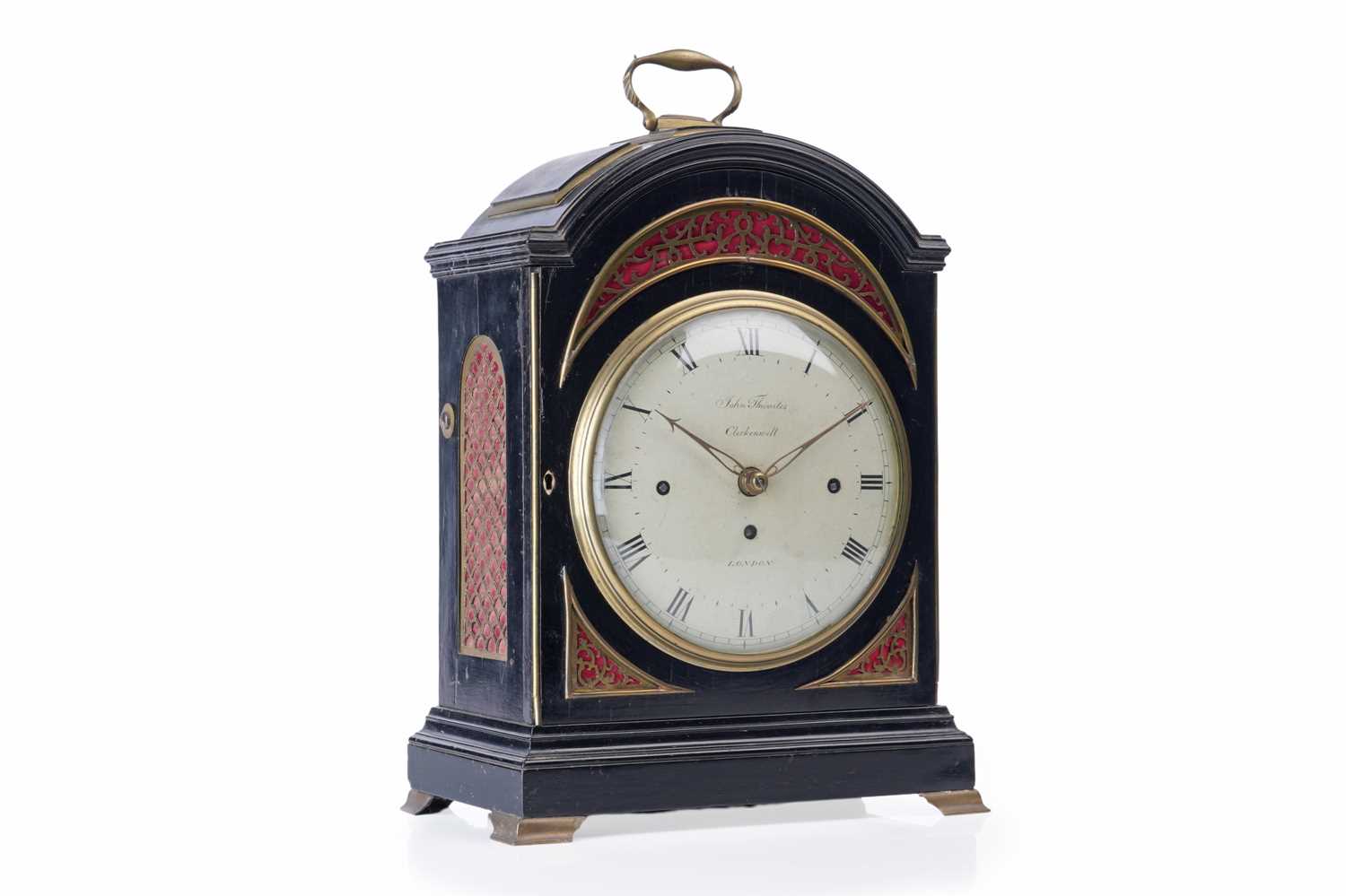 Lot 570 - John Thwaites, Clerkenwell, London: a George III brass bound musical bracket clock