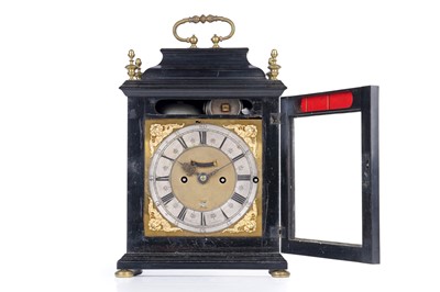Lot 580 - Alexander Warfield, London: a late 17th Century ebonised and gilt metal table clock
