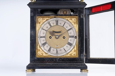 Lot 580 - Alexander Warfield, London: a late 17th Century ebonised and gilt metal table clock