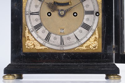 Lot 580 - Alexander Warfield, London: a late 17th Century ebonised and gilt metal table clock