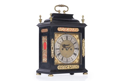 Lot 580 - Alexander Warfield, London: a late 17th Century ebonised and gilt metal table clock
