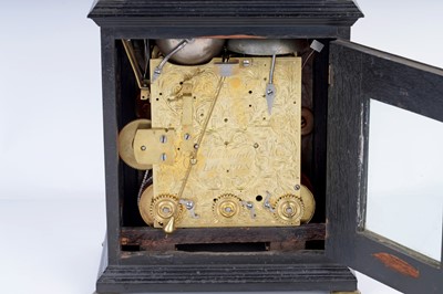 Lot 580 - Alexander Warfield, London: a late 17th Century ebonised and gilt metal table clock