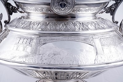 Lot 210 - A late Victorian large silver trophy cup