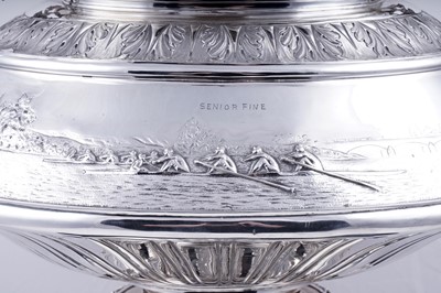 Lot 210 - A late Victorian large silver trophy cup