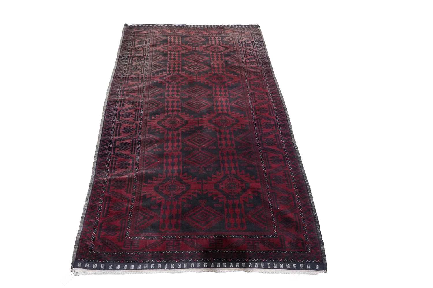 Lot 74 - A mid-20th Century hand-knotted Afghan rug