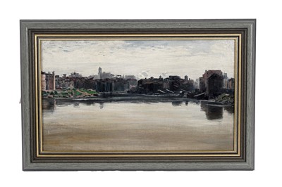 Lot 365 - George Sherwood Hunter - Town on an estuary | oil