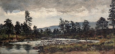 Lot 374 - George Sherwood Hunter - "Pastoral Scene with Sheep, Aberdeenshire"; and Glen Dee | oil