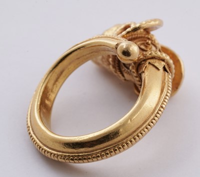 Lot 715 - Ilias Lalaounis: an 18ct yellow gold ram pattern ring