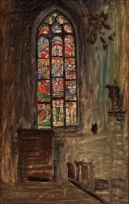 Lot 351 - George Sherwood Hunter - Two church interiors | oil
