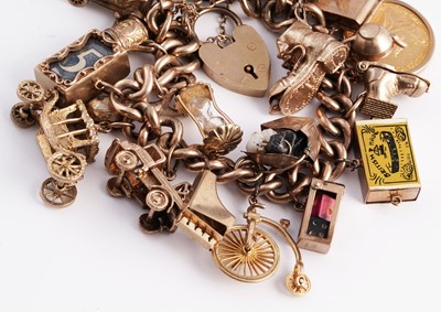 Lot 288 - A 9ct gold charm bracelet
