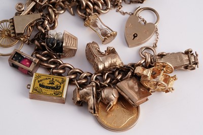 Lot 288 - A 9ct gold charm bracelet