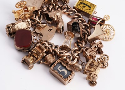 Lot 288 - A 9ct gold charm bracelet
