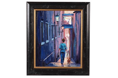 Lot 79 - Lynn Rodgie _ Walkies, Edinburgh Close | oil