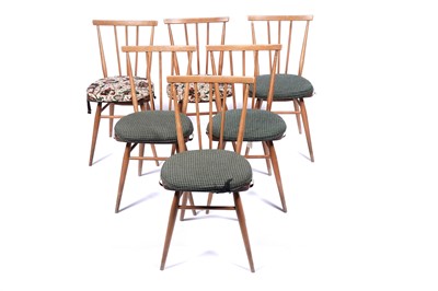 Lot 16 - Ercol: a set of six model 391 elm and beech dining chairs