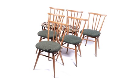 Lot 16 - Ercol: a set of six model 391 elm and beech dining chairs