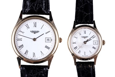 Lot 159 - Matching "his and hers" Longines watches