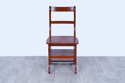 Lot 1 - A 20th Century stained hardwood library chair/steps