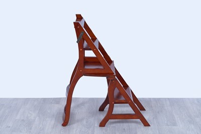Lot 1 - A 20th Century stained hardwood library chair/steps