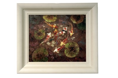 Lot 96 - C. Lewis (Chen Tai-yu) - Koi Carp | oil