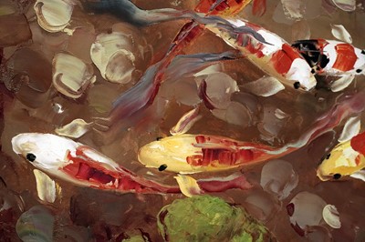Lot 96 - C. Lewis (Chen Tai-yu) - Koi Carp | oil