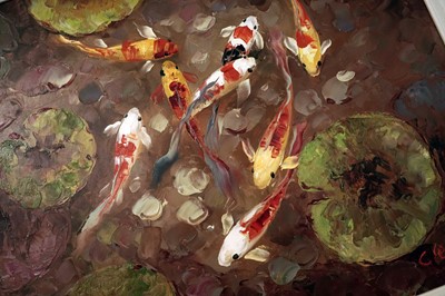 Lot 96 - C. Lewis (Chen Tai-yu) - Koi Carp | oil