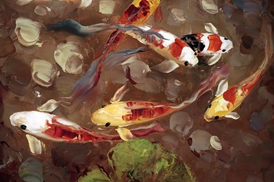 Lot 96 - C. Lewis (Chen Tai-yu) - Koi Carp | oil