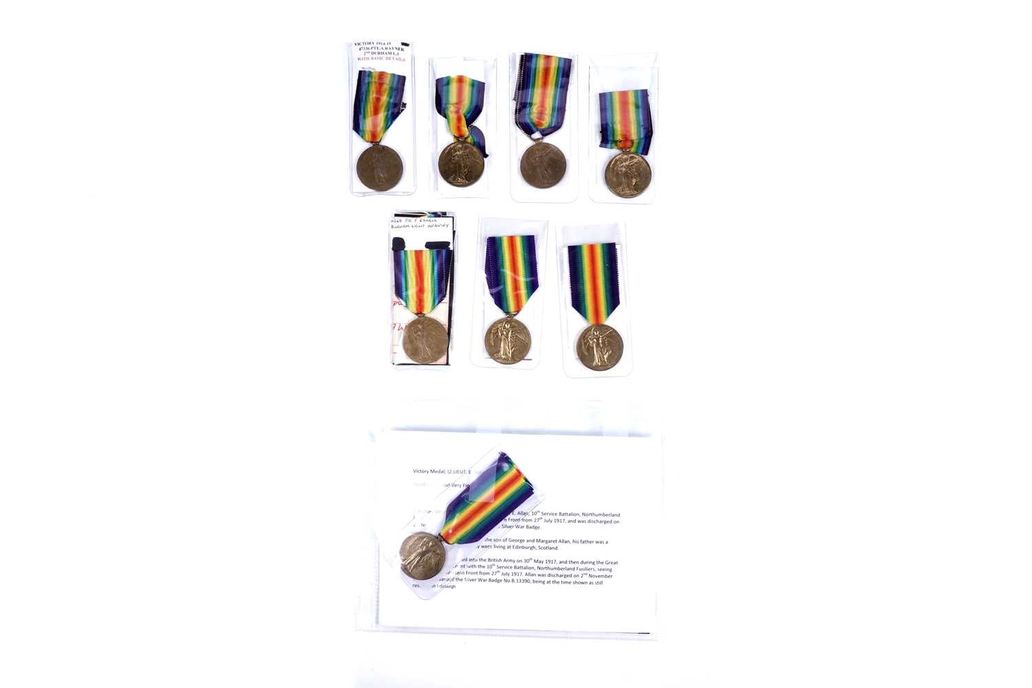 Lot 48 - First World War single Victory Medal to various recipients