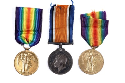 Lot 51 - Three pairs of First World War general service medals