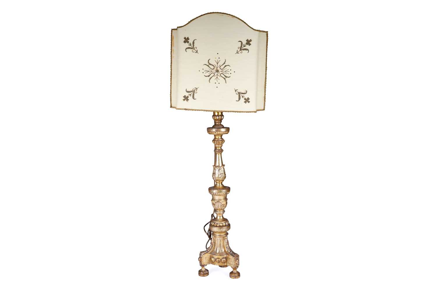 Lot 495 - A 19th Century Italian giltwood and gesso torchiere