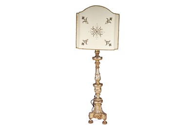 Lot 495 - A 19th Century Italian giltwood and gesso torchiere