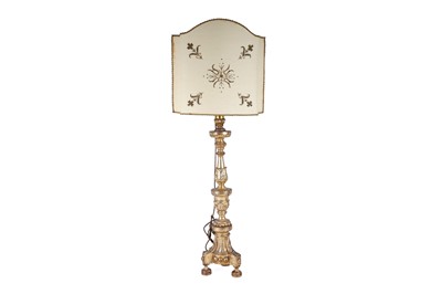 Lot 495 - A 19th Century Italian giltwood and gesso torchiere