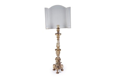Lot 495 - A 19th Century Italian giltwood and gesso torchiere