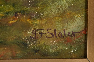 Lot 324 - John Falconar Slater - River scene with mountains | oil