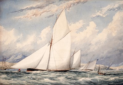 Lot 393 - 19th Century British School - Yacht racing | watercolour