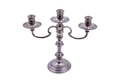 Lot 343 - An Elizabeth II silver candelabrum