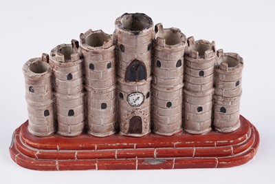 Lot 408 - Two castle spill vases