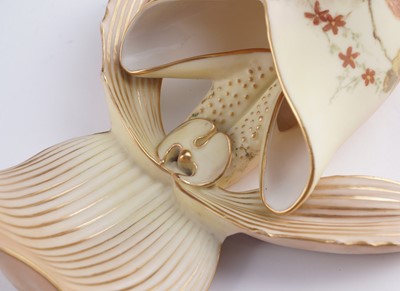 Lot 409 - A pair Royal Worcester wall pockets